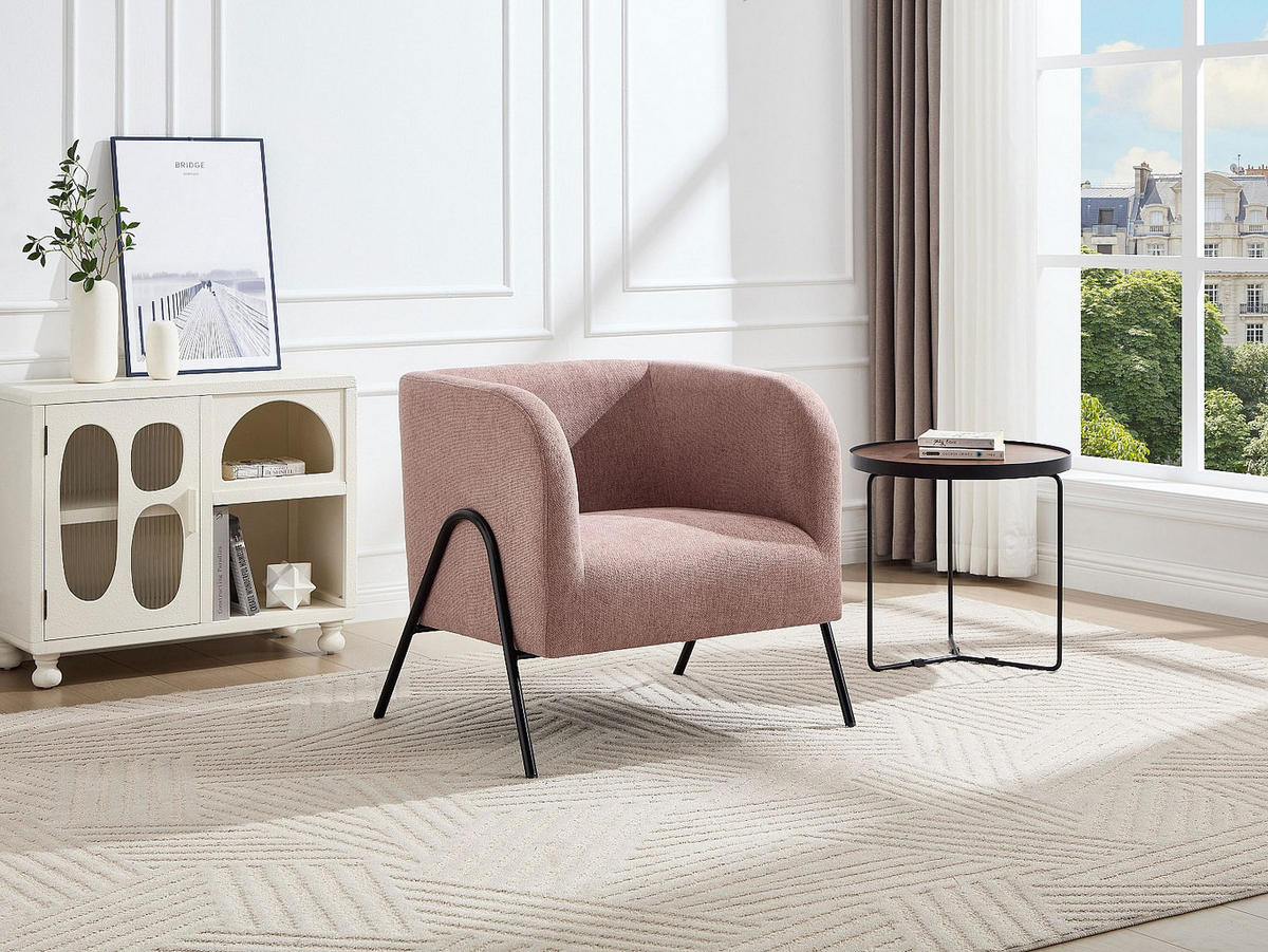 SESSEL - Textilstoff - Rosa - BLINODA - Pink, Textil (73/73.5/73cm) - Vente-Unique