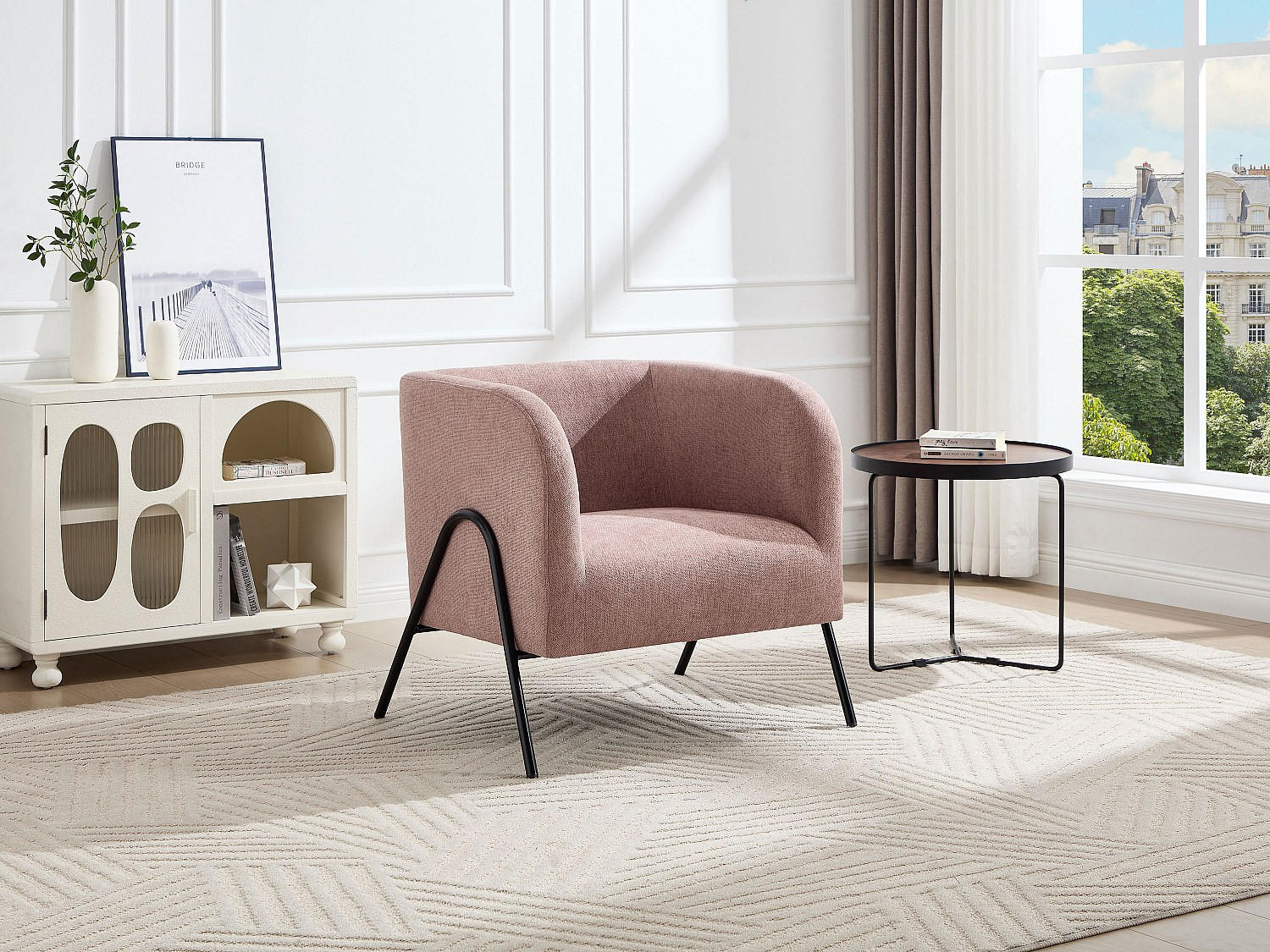 Thumbnail - Vente-Unique Sessel, Pink, Textil, Uni, 1-Sitzer, 73x73.5x73 cm, Wohnzimmer, Sessel, Polstersessel