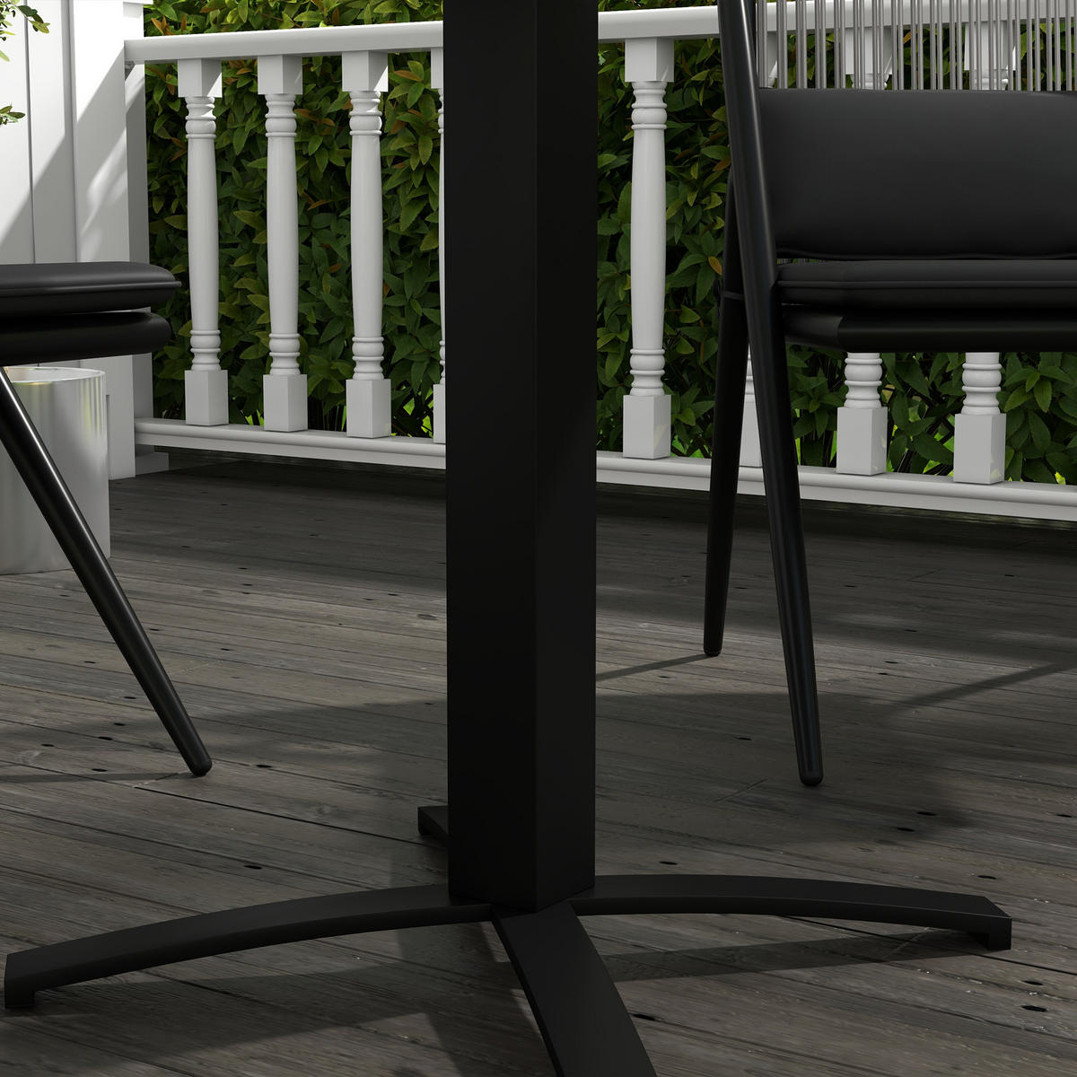 GARTENTISCH, Esstisch für 4 Personen, mit Holzoptik für Terrasse, Alu, Grau - Grau, Metall (70/70/76cm) - Outsunny