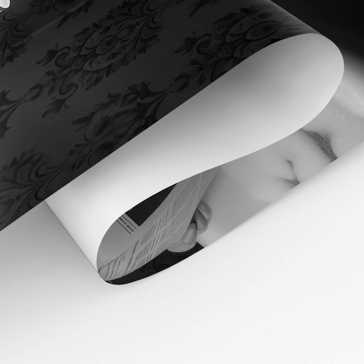 POSTER für Badezimmer WC SCHWEIN in Badewanne Zeitung Abstraktion 30x40cm - Schwarz/Weiß, Papier (30/40/1cm) - Muralo