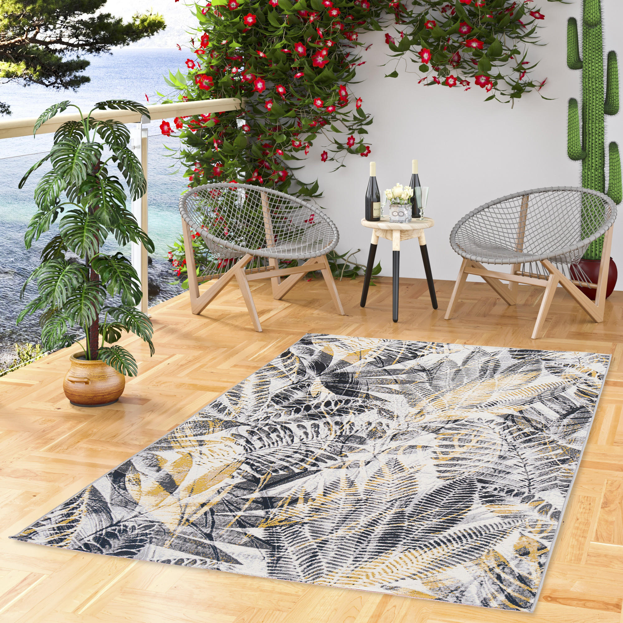 IN- UND OUTDOOR TEPPICH MALIBU - Anthrazit, Textil (200/285cm) - Pergamon