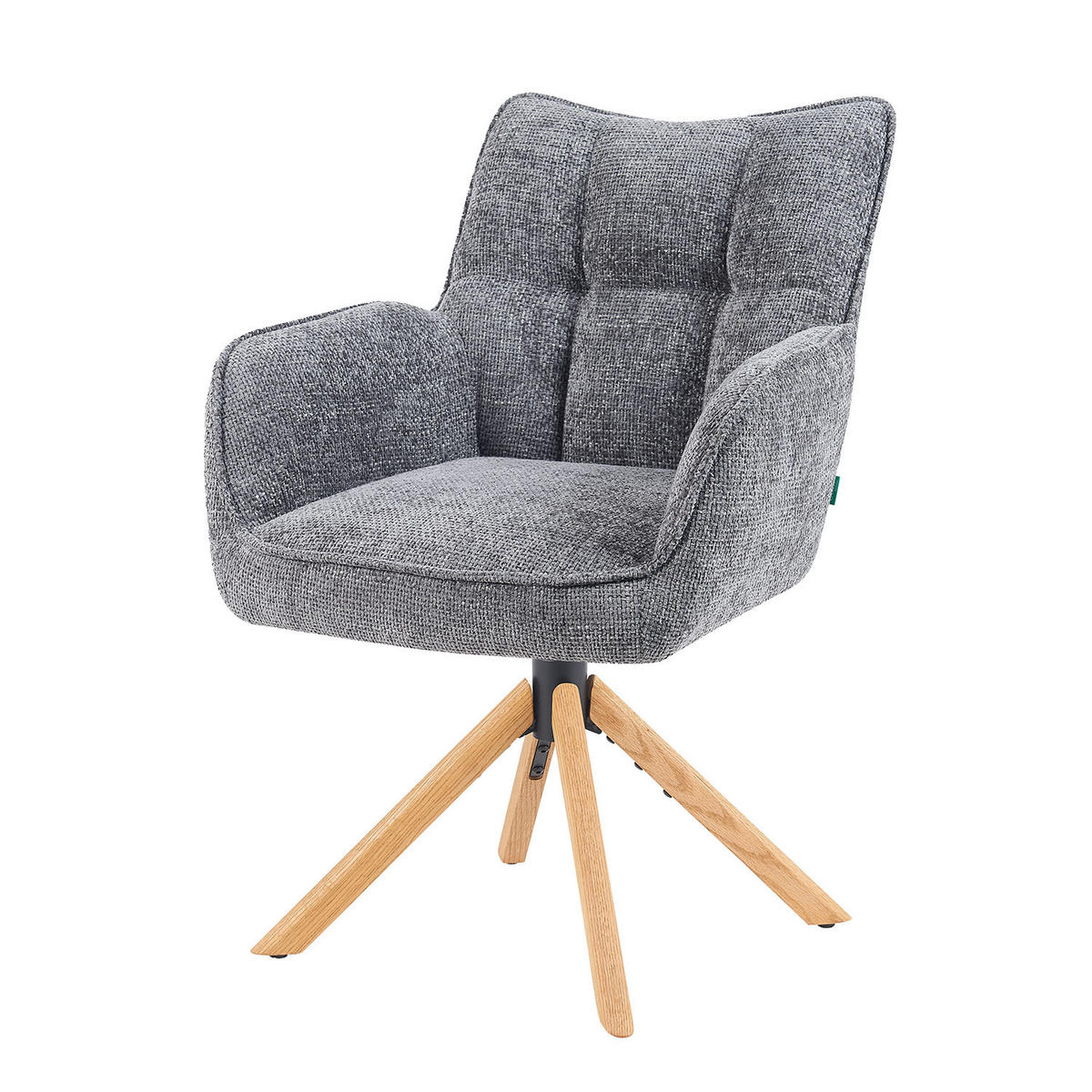 DREHSTUHL Mika-Ida - Honigeiche/Grau, Eichenholz/Holz (59/84/66cm) - DUBI Möbel