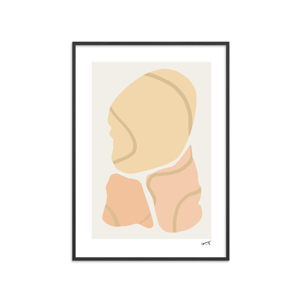 POSTER mit Rahmen N. Atelier - Trois Morceaux - Schwarz/Naturfarben, Holz/Papier (30/40cm) - Poster&Frame