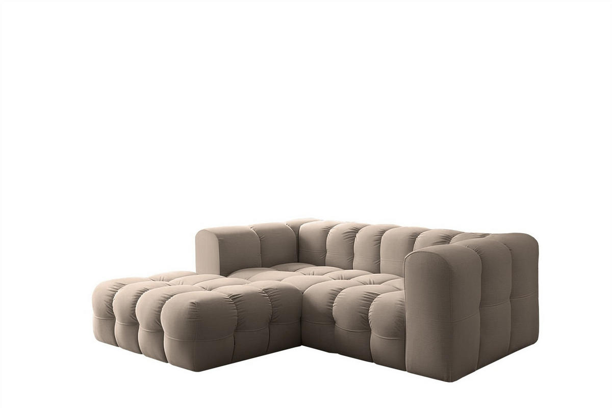 ECKSOFA Solvie Xs In Tiffani - Taupe, Holzwerkstoff/Textil (193/290cm) - Fun Möbel