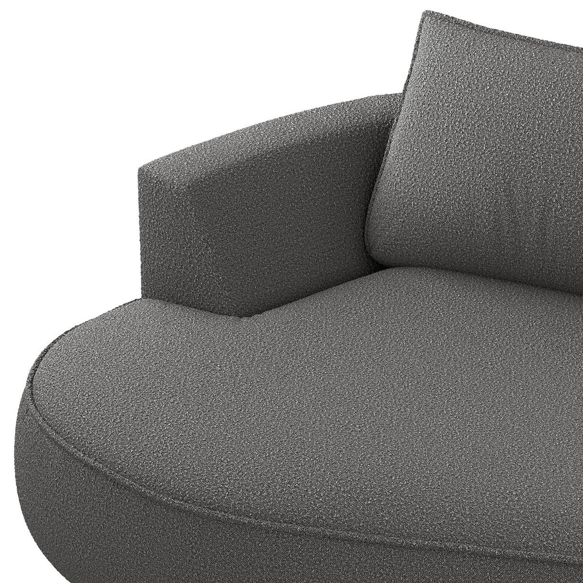BIGSOFA - Schwarz/Grau, Kunststoff/Textil (322/82/154cm) - home24