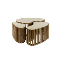 COUCHTISCH-SET LIMAY Weiß Keramik - Braun/Weiß, Mangoholz/Keramik (90/52/40cm) - KAWOLA