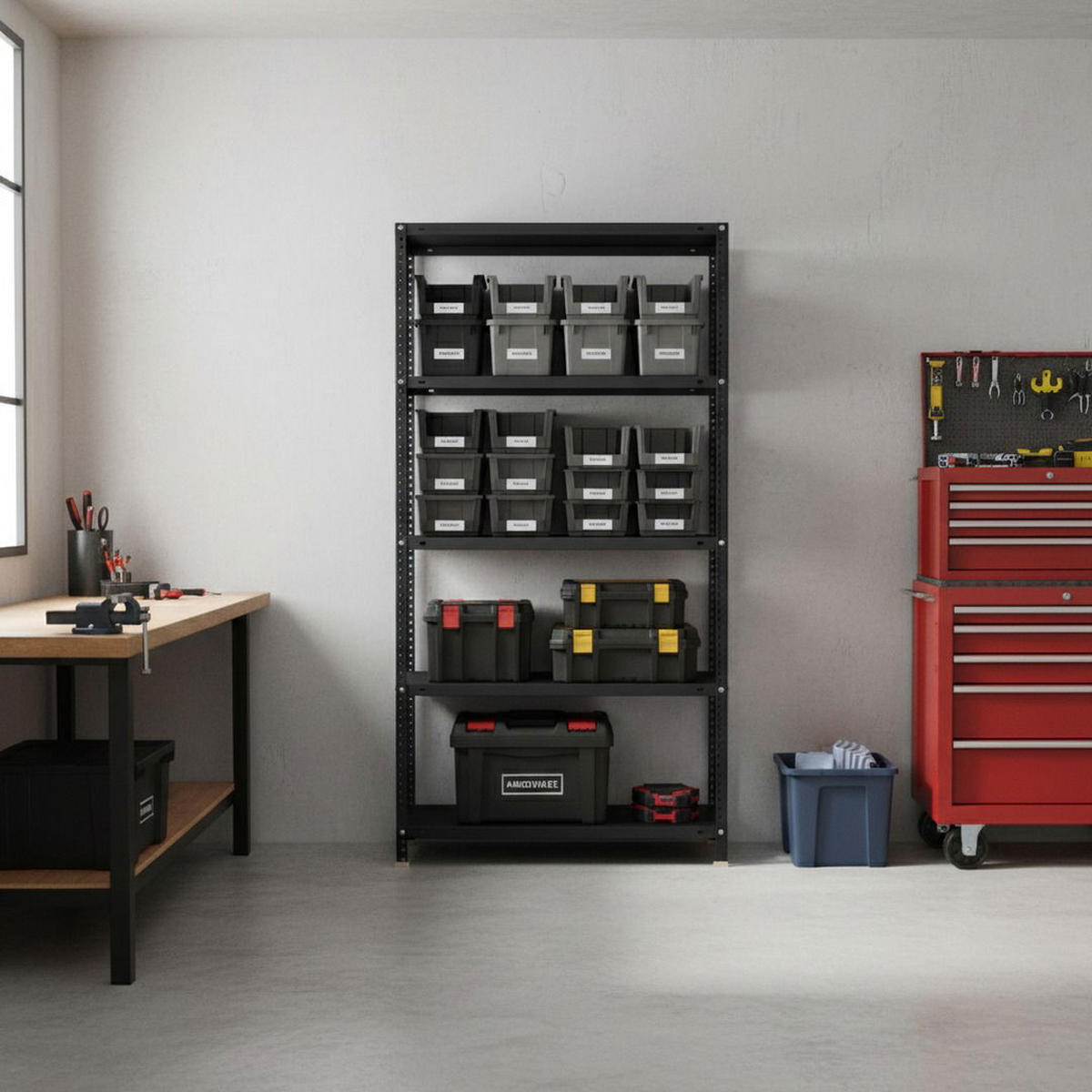 SCHRAUBREGAL PANDA | HxBxT 180x90x30cm | 5 Fachböden | Fachlast 100kg | Anthrazit - Anthrazit, Metall (90/180/30cm) - PROREGAL