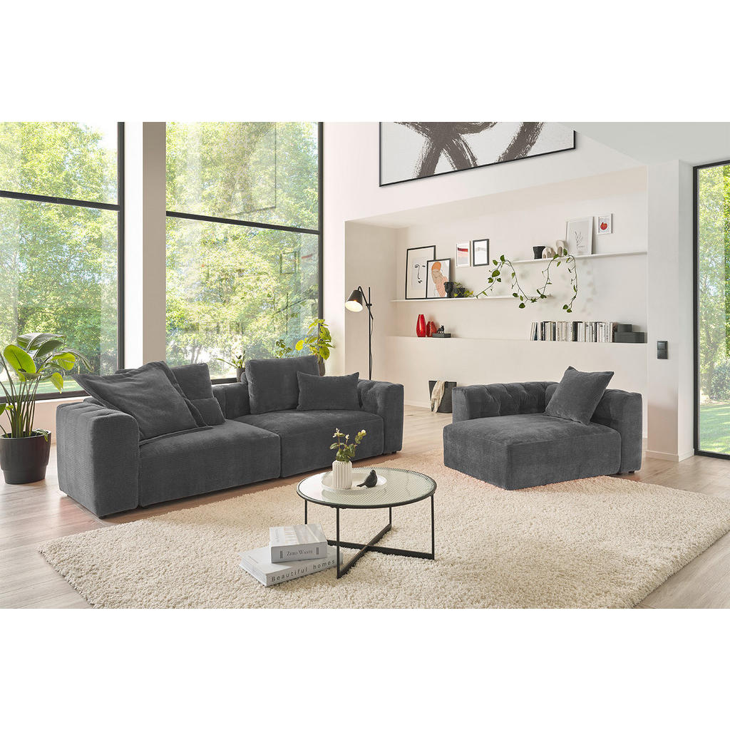 Thumbnail - Kawola Sofa, Anthrazit, Textil, 2-Sitzer, Füllung: Kaltschaum, 82x62x27 cm, Wohnzimmer, Sofas & Couches, Sofas, Modulsof...