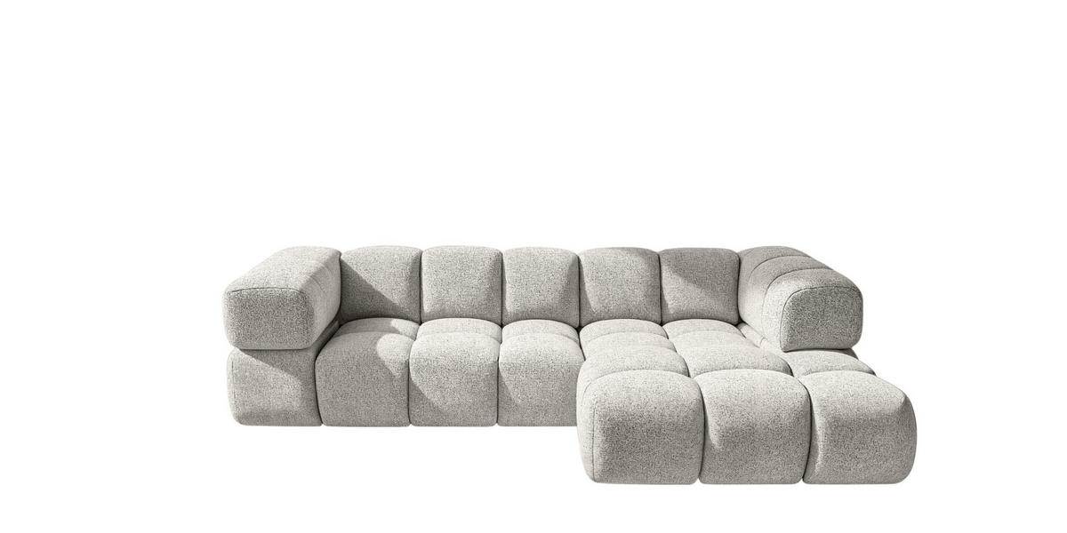 Ecksofa L-Form Averro, stoff Puente, Hellgrau, Rechts - Hellgrau, Holz (280/150cm) - Kaiser Möbel