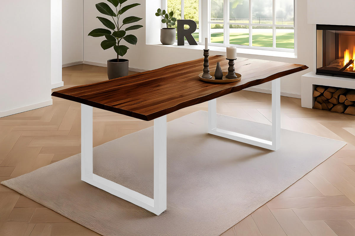 ESSTISCH NIAH - Braun/Weiß, Holz (100/280/77cm) - SAM