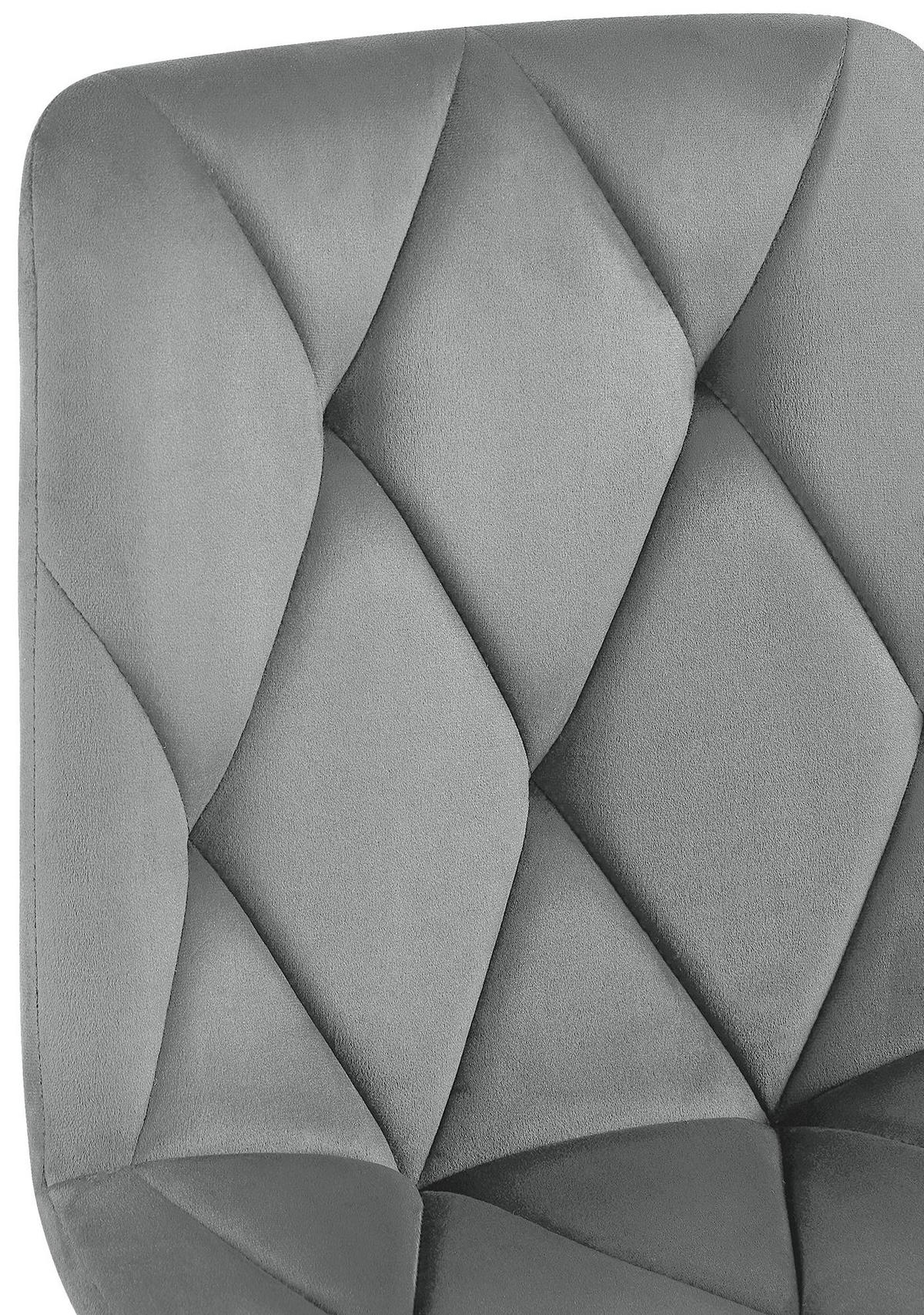 STUHL 2er Set Samt Dunkelgrau - Dunkelgrau/Schwarz, Textil/Metall (45/85/55cm) - CLP