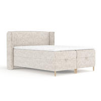 BOXBETT Monpelli Creme 140/200 cm im Webstoff - Creme/Naturfarben, Holz/Holzwerkstoff (140/200cm) - Maison de Reve