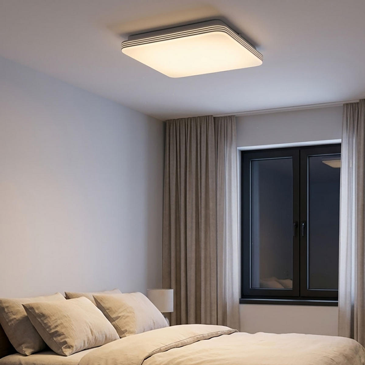 DECKENLEUCHTE TAHALRA LED Metall Weiß, quadratisch - Weiß, Metall (37.5/37.5/5cm) - Globo Lighting