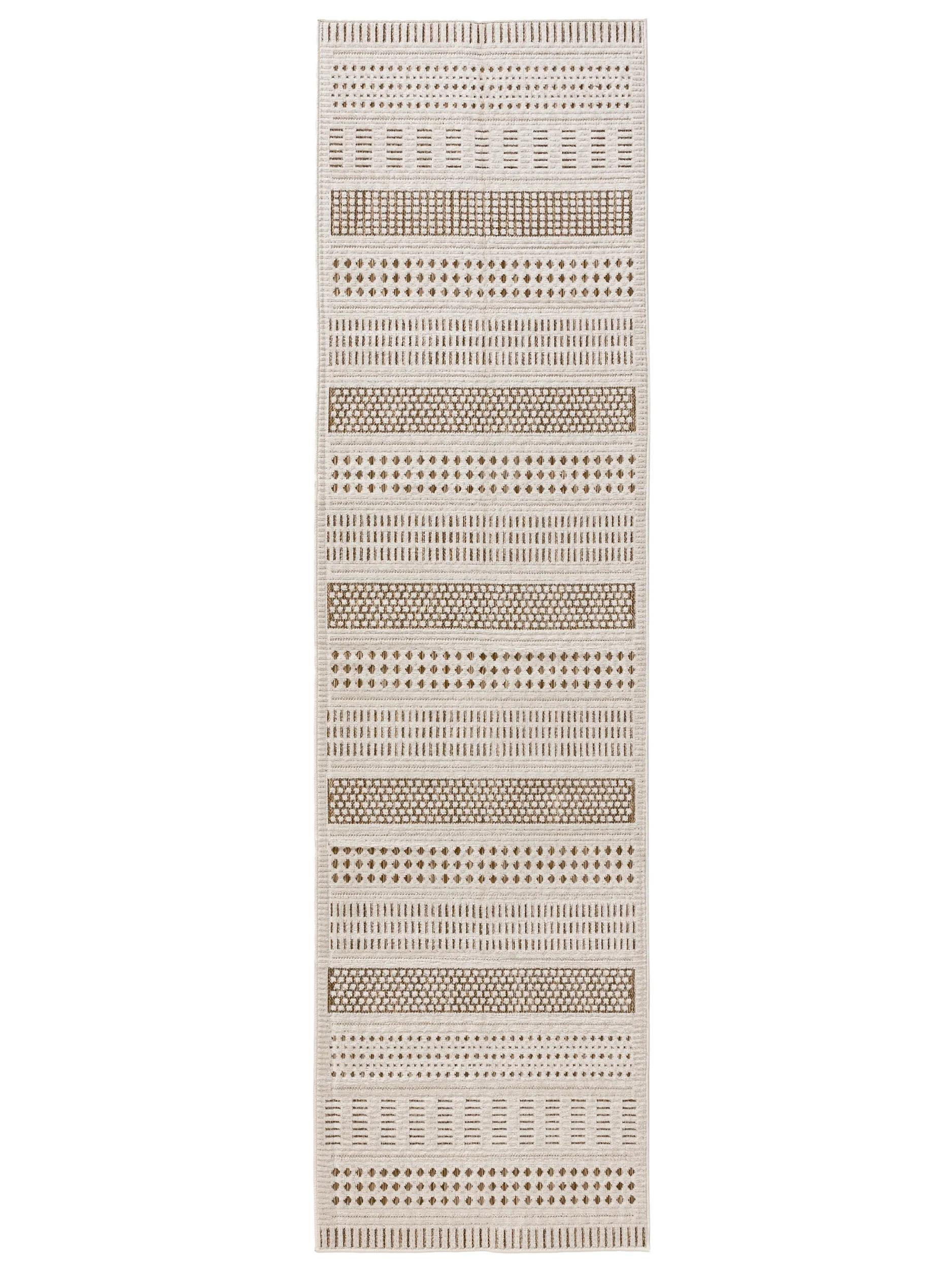 benuta Outdoorteppich Creme 80x300 cm