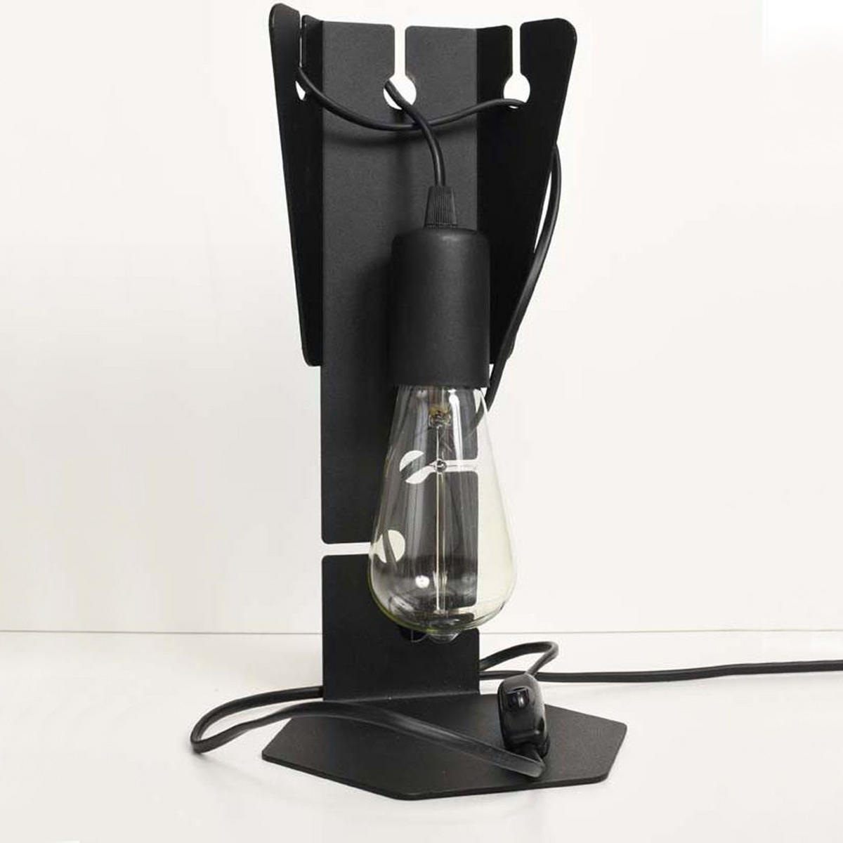 TISCHLEUCHTE Stahl Schwarz - Schwarz, Metall (16/14/30cm)