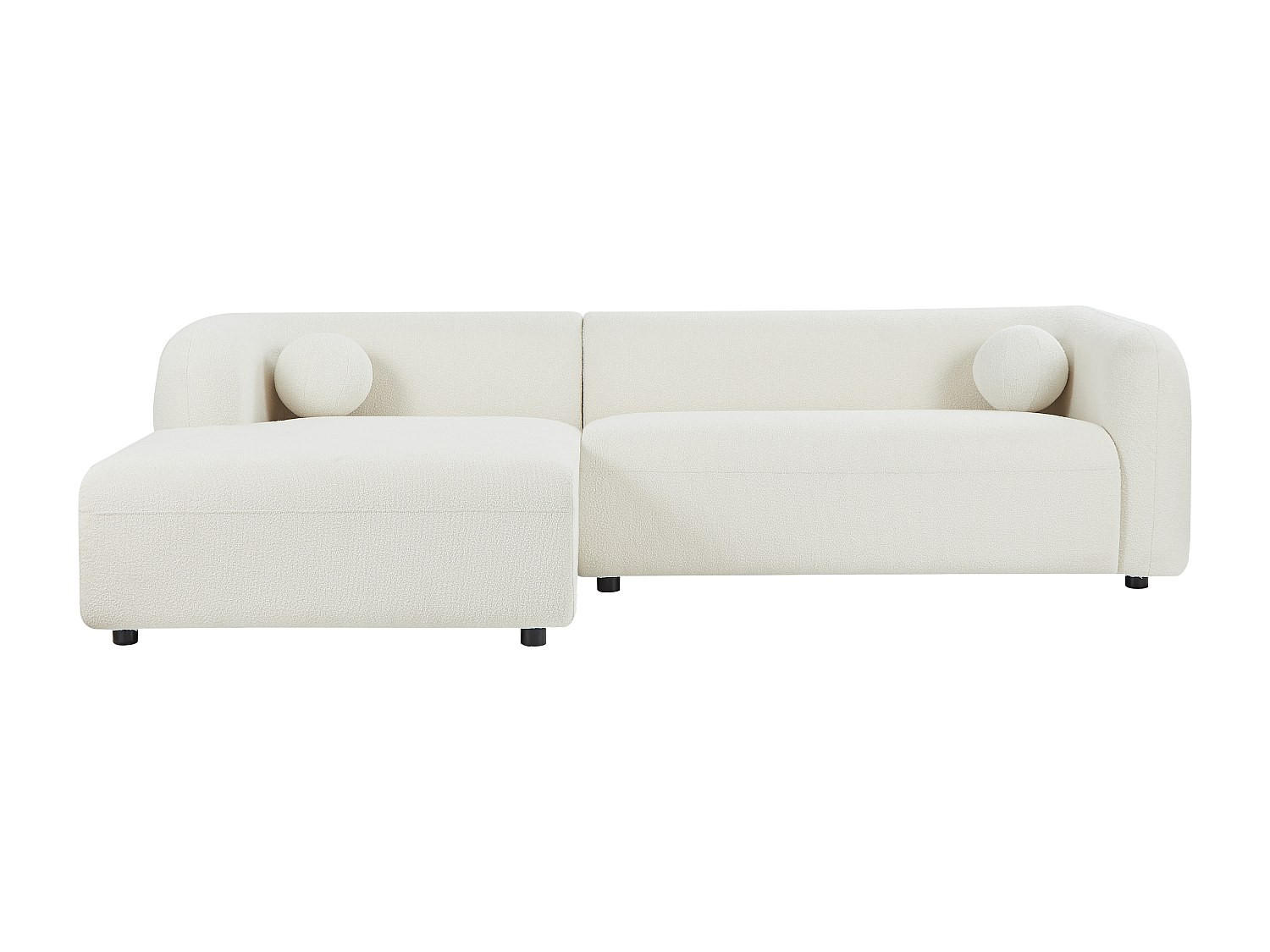 SOFA - 5 Personen - stoff - elfenbeinfarben Ovotas - Weiß, Holz/Textil (270/70/160cm) - Vente-Unique