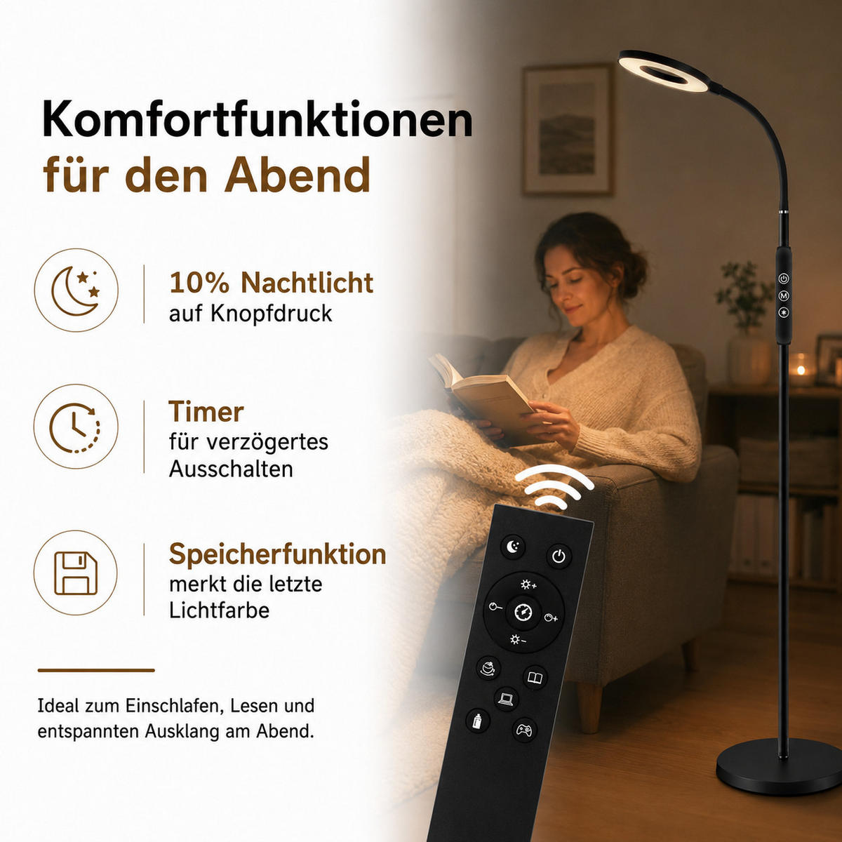 STEHLEUCHTE LED FL1061 - Brombeere, Metall (36.3/27.4/8.4cm) - LOVHAUS