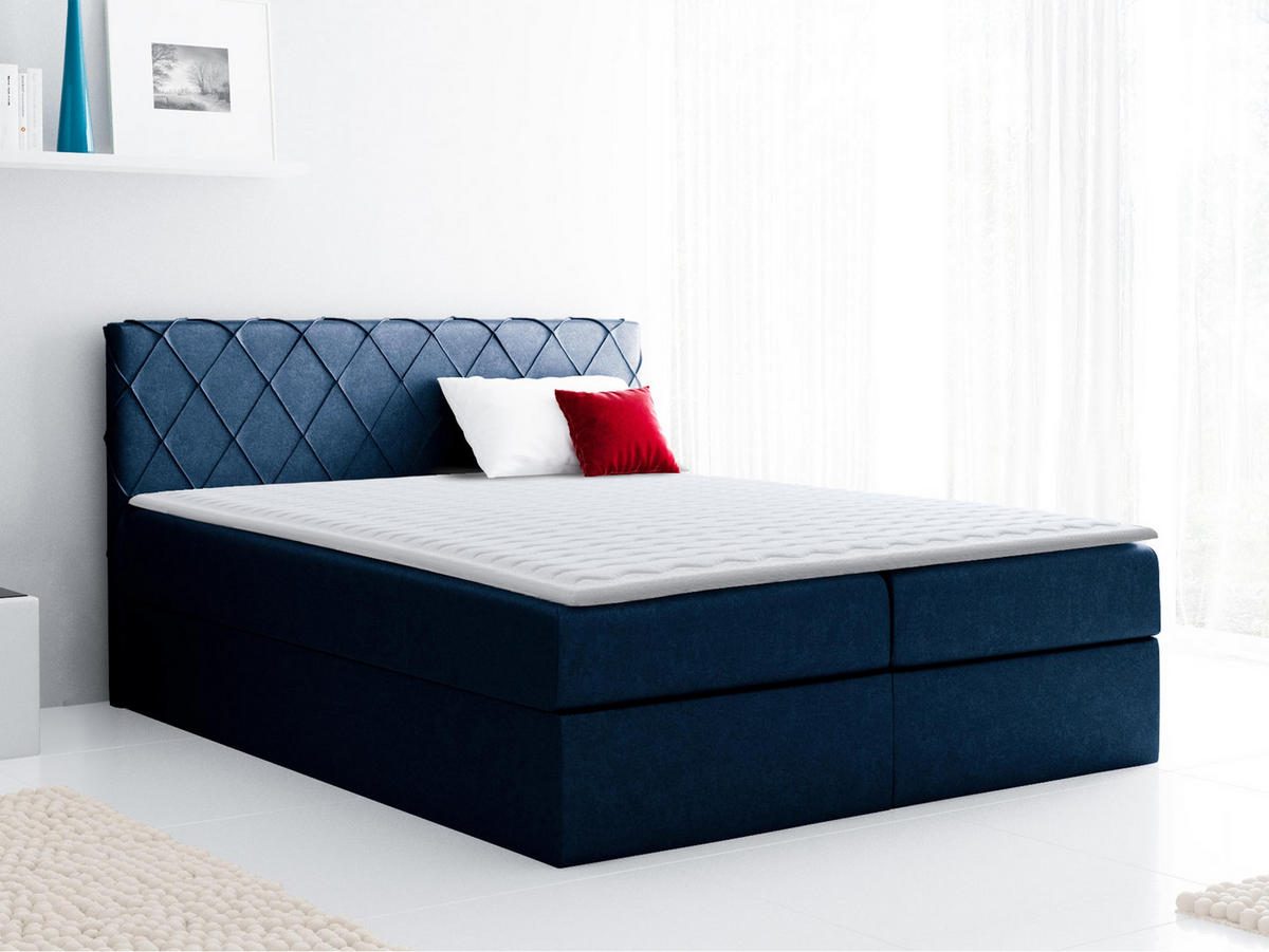 BOXBETT Paros - Blau, Holz (200/200cm) - MIRJAN24