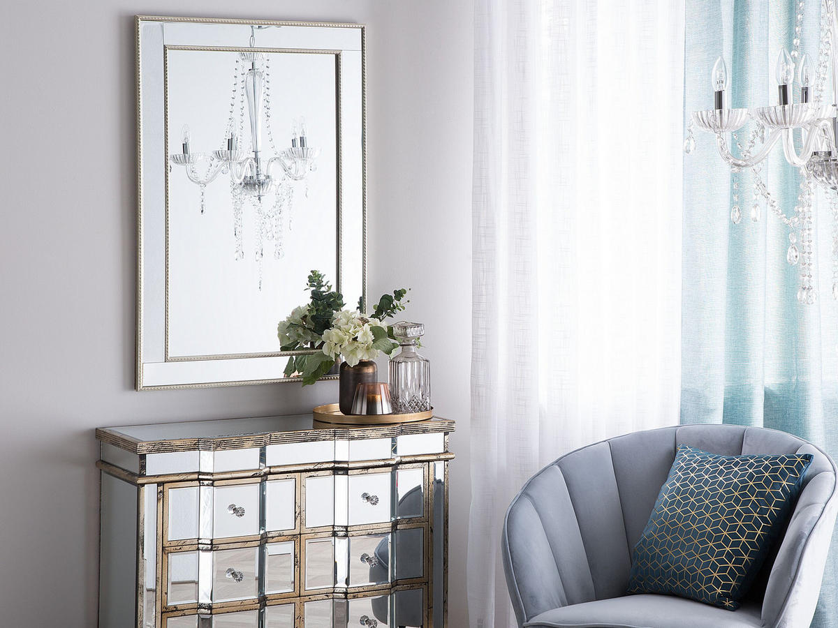 WANDSPIEGEL gold-silber rechteckig 60/90 cm Fenioux - Silberfarben/Goldfarben, Kunststoff (60/90/2cm) - Beliani
