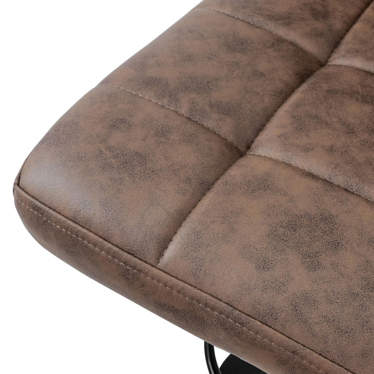 BARHOCKER Microfaser braun 2er Set - Braun, Metall (50/112/45cm) - ML-DESIGN