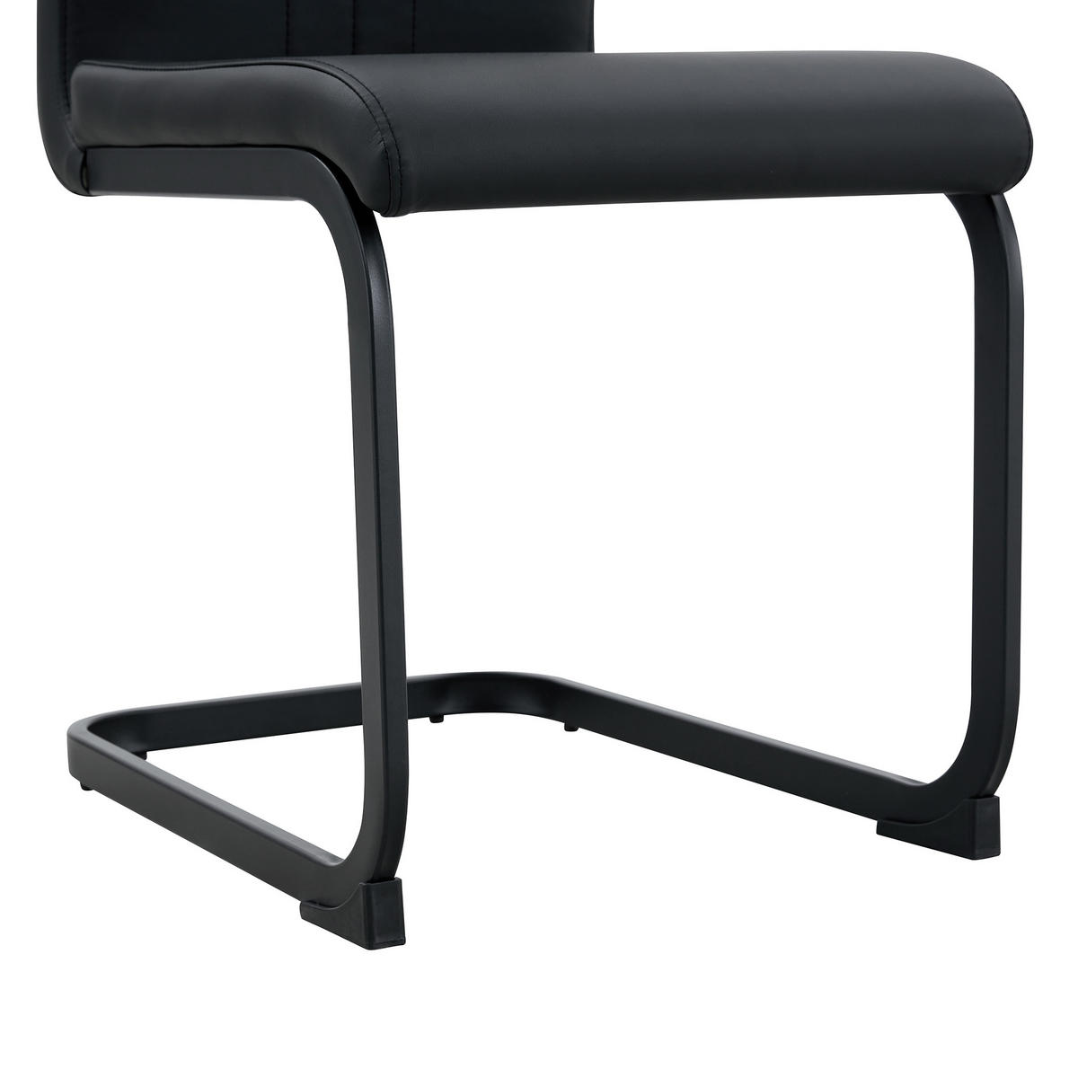 SCHWINGSTUHL DE-36785 2er-Set mit PU-Bezug und bogenförmigem Design Schwarz - Schwarz, Metall (40.5/98/52cm) - ComfortXL