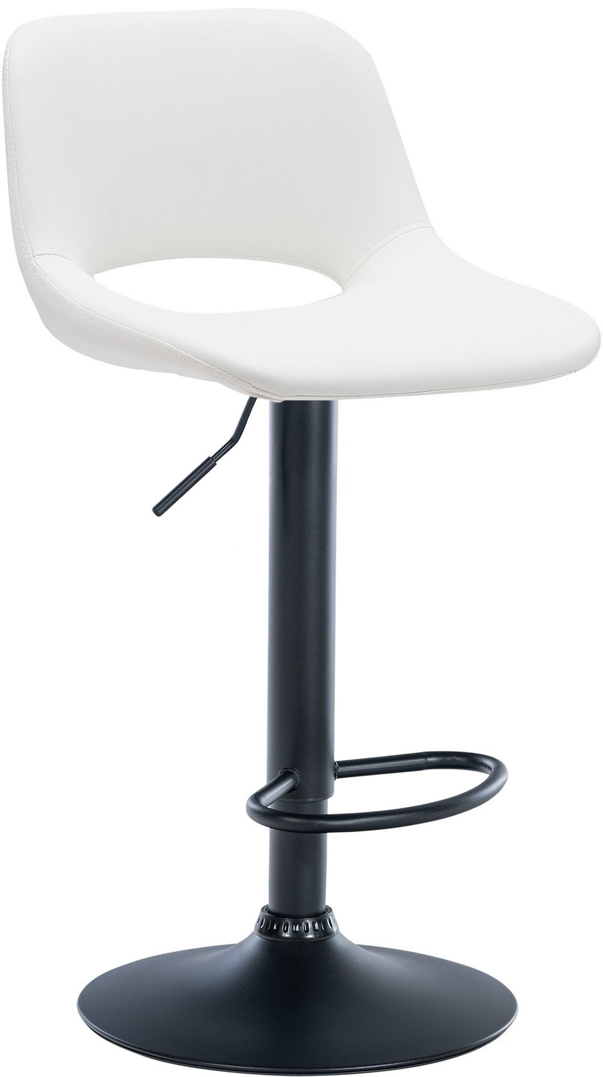 BARHOCKER Lederlook weiß - Weiß, Textil (42/86/46cm) - CLP