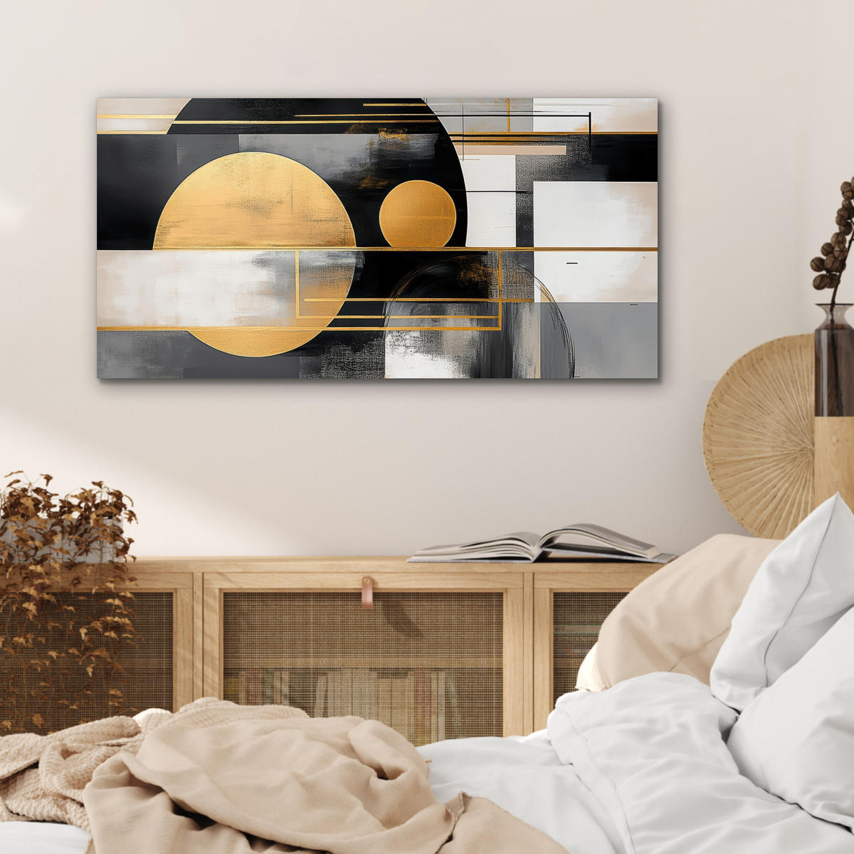 KOVOVÝ OBRAZ Abstraktné - Zlato - Striebro - Tvary - Estetické - Moderné 80x40 cm - zlatá, kov (80/40cm) - MuchoWow