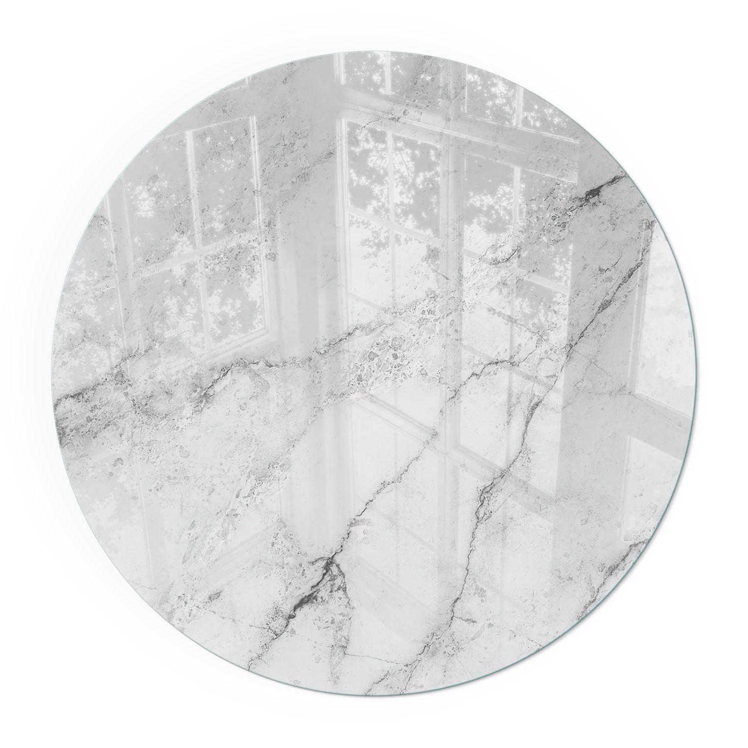 GLASPLATTE für Kamin Ø 70 cm - Weiß, Glas (70/70/0.4cm) - TULUP