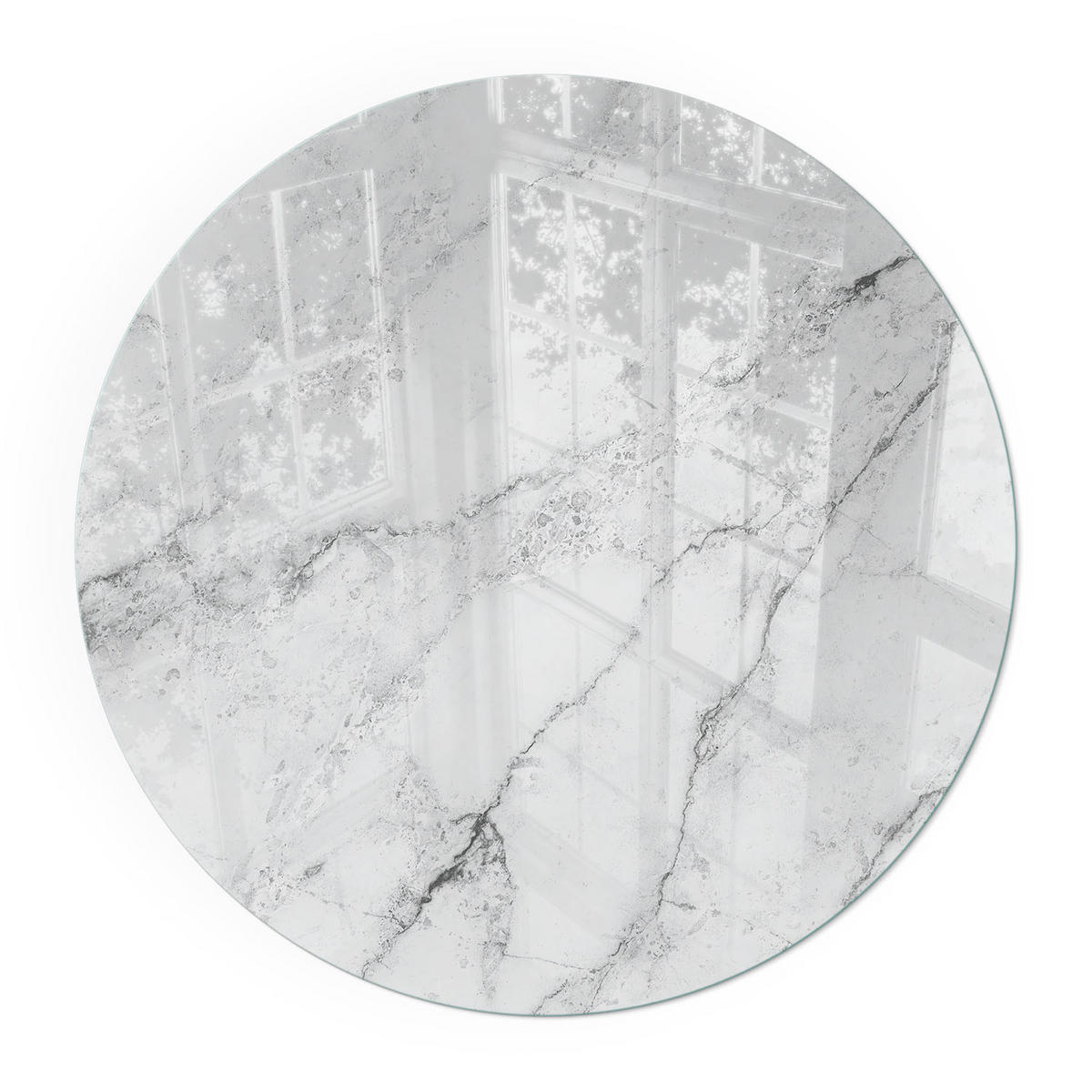 GLASPLATTE für Kamin Ø 70 cm - Weiß, Glas (70/70/0.4cm) - TULUP