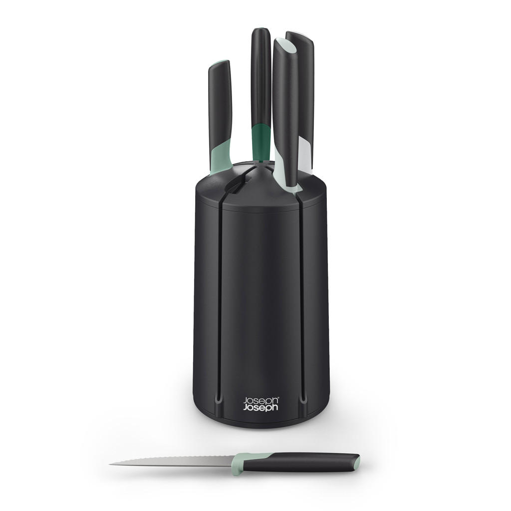 MESSERBLOCK mit 5 Messern - Elevate Sage - Schwarz, Metall (2/35/13cm) - Kela