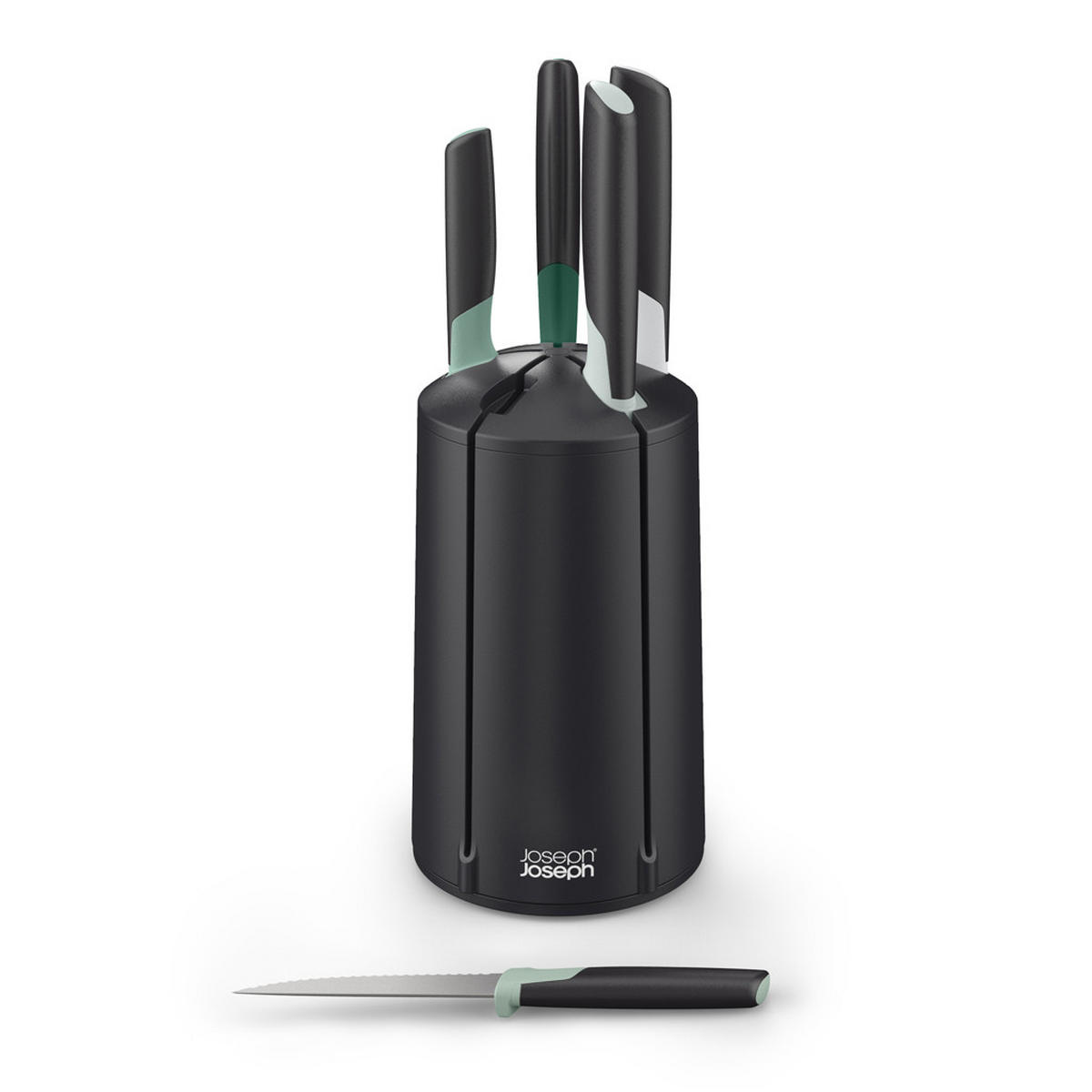 MESSERBLOCK mit 5 Messern - Elevate Sage - Schwarz, Metall (2/35/13cm) - Kela