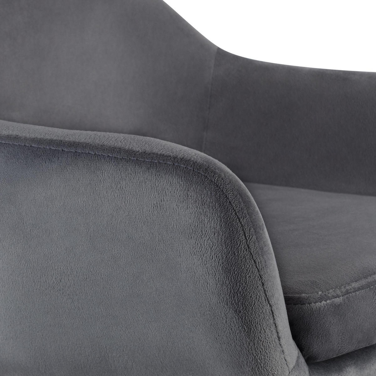 BARHOCKER 2er Set Samt Grau - Eukalyptusholzfarben/Grau, Holz/Textil (55/99/46cm) - CLP