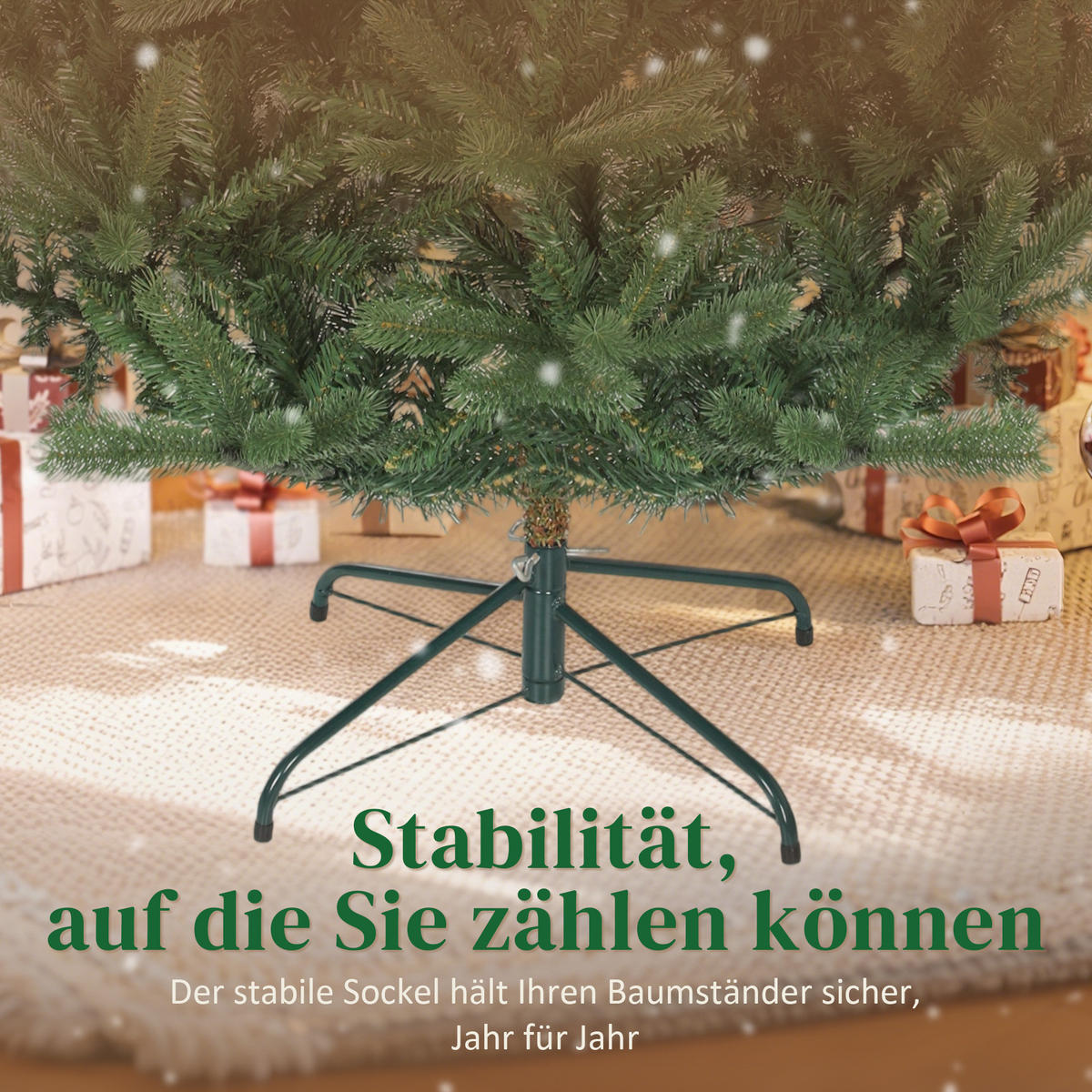 WEIHNACHTSBAUM künstlich 180cm Christbaum mit dichten Zweigen Metallständer - Grün, Kunststoff (180cm) - HOMCOM