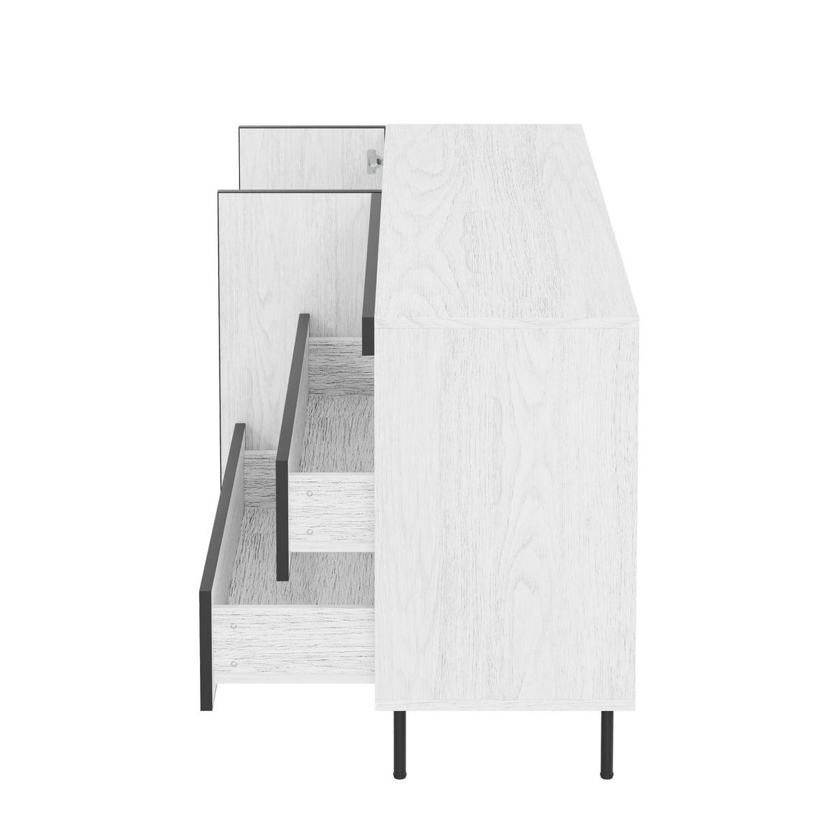 KOMMODE aus Spanplatte 140x42x77cm in Weiß mit Soft-Close - Weiß, Holzwerkstoff (140/77/42cm) - Modfu