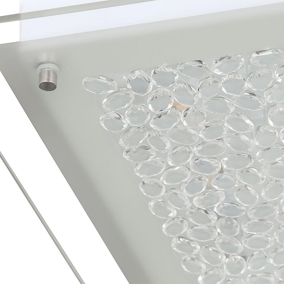 LED DECKENLEUCHTE Merle Chrom Weiß - Weiß, Glas (25/25/5cm) - Wofi