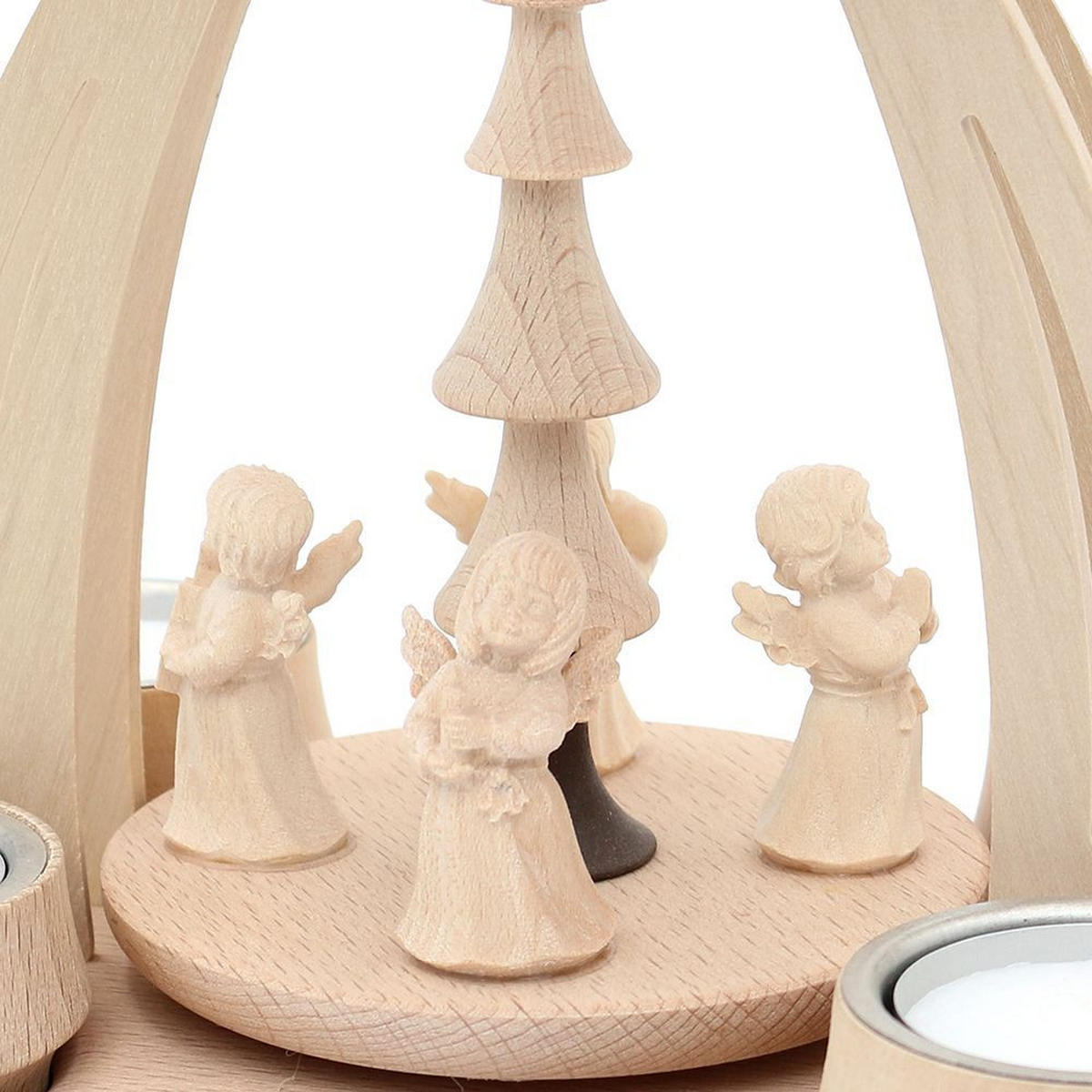 TISCH-PYRAMIDE 4 Engelfiguren a. Südtirol 14/18/24 cm - Multicolor, Holz (0.1/24/0.1cm) - Dekoteam24