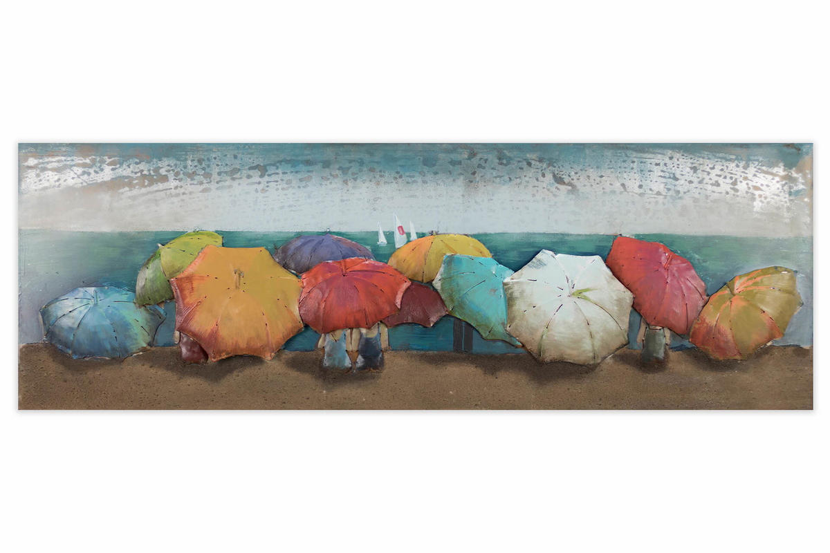 METALLBILD Bunt 144/44 cm - Multicolor, Metall (6/44cm) - KUNSTLOFT