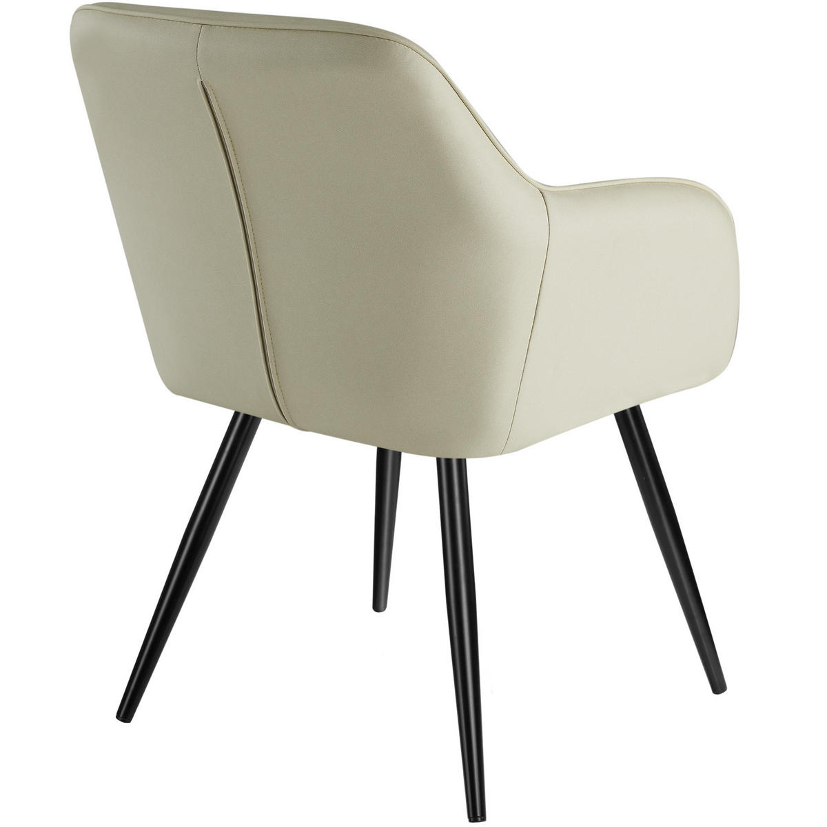 ESSZIMMERSTUHL Marilyn,58 x 62 x 82 cm,creme/schwarz - Creme/Schwarz, Textil (58/82/62cm) - tectake