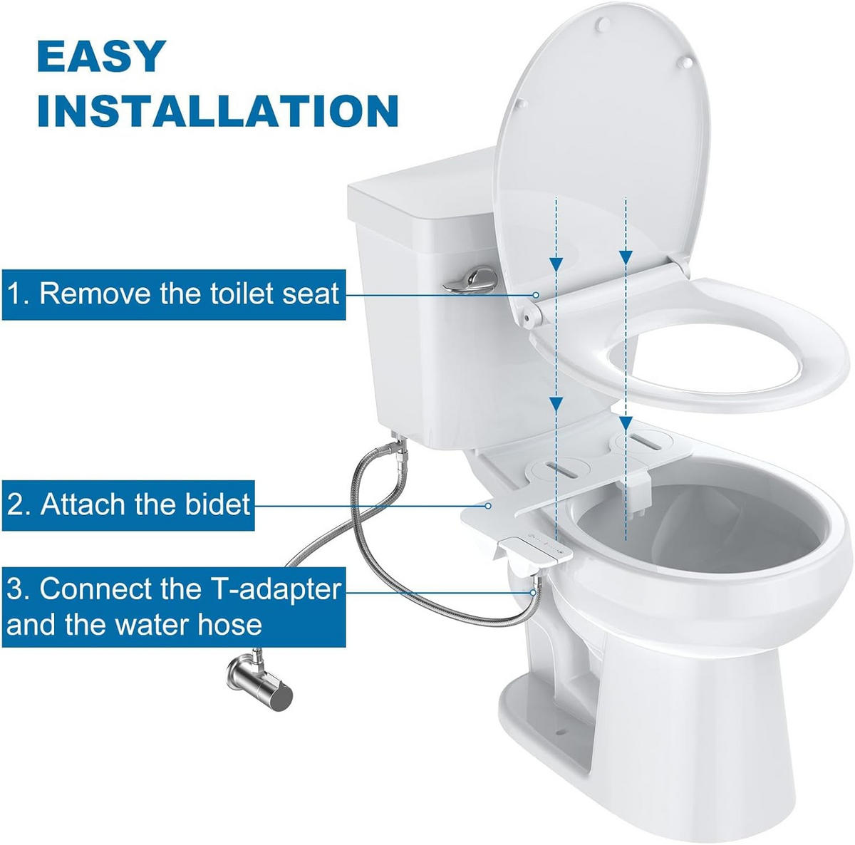 WC-BIDET-AUFSATZ, weiß,36/8.5/18.5CM - Weiß, Kunststoff (8.5/18.5/36cm)