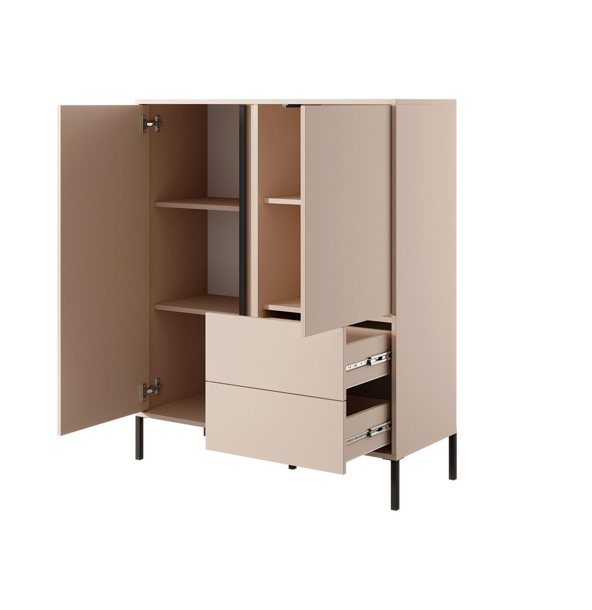 HIGHBOARD Dast beige 103 / 39,5 / 123cm - Beige/Braun, Holz/Holzwerkstoff (103/123/39.5cm) - Feldmann-Wohnen