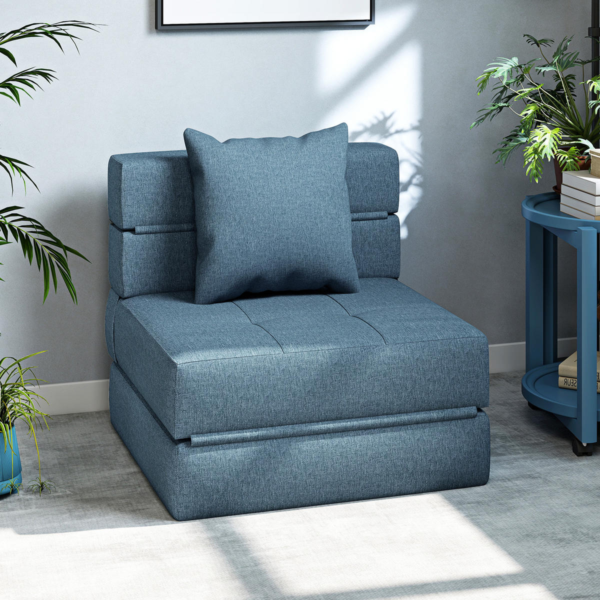 SCHLAFSESSEL aus Polyester Schaumstoff Dunkelblau - Dunkelblau, Textil (70/61/70cm) - HOMCOM