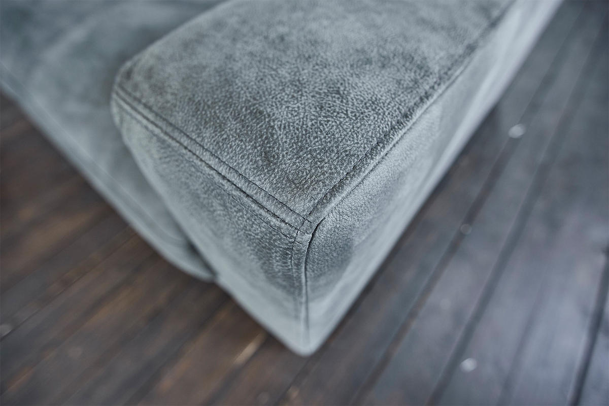 LEDERSOFA GIGANT Anthrazit Leder - Anthrazit/Schwarz, Leder (295/86/148cm) - KAWOLA