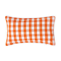 KISSENHÜLLE Karo-Muster 30/50 cm, 100% Baumwolle - Orange, Textil (30/50cm) - Homescapes