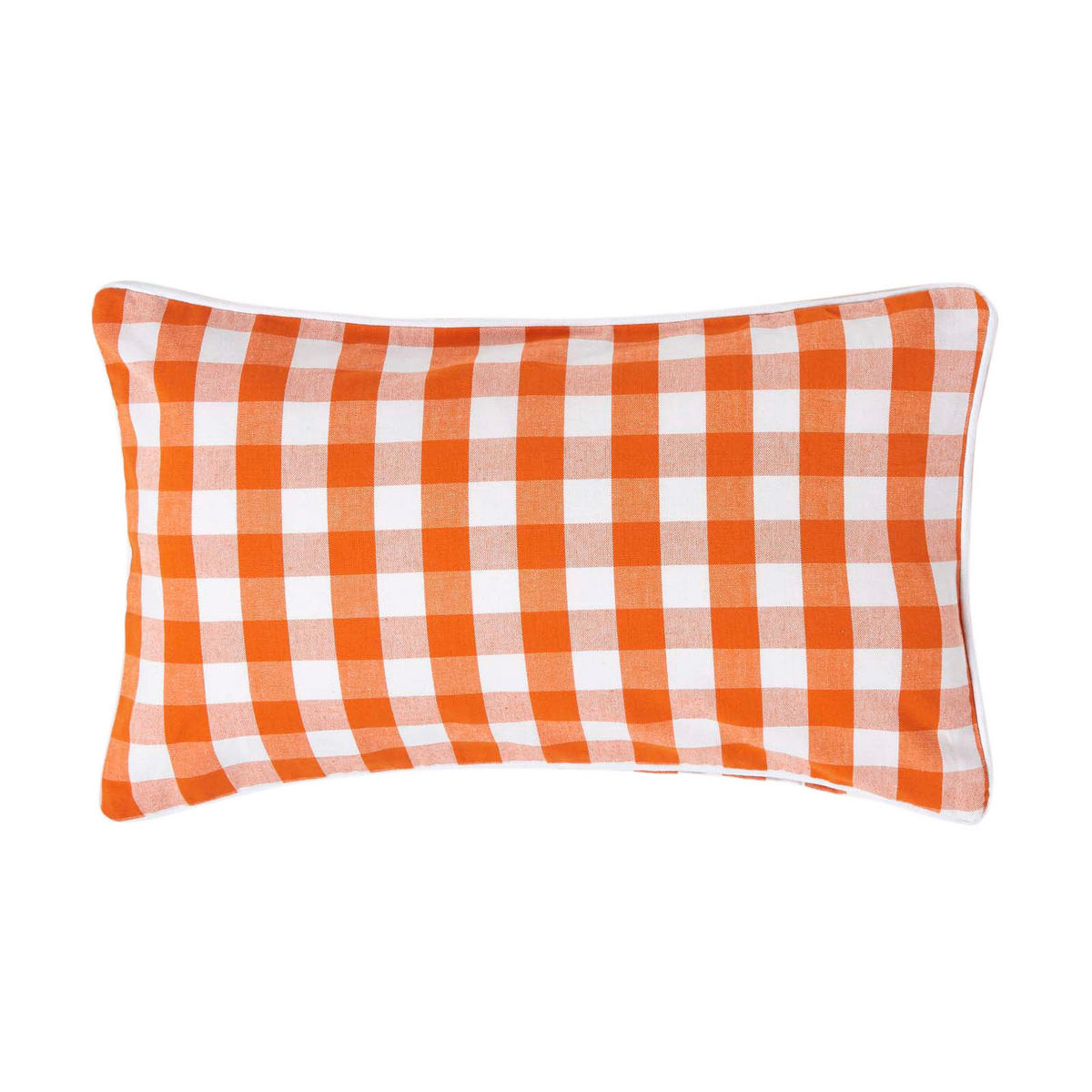 KISSENHÜLLE Karo-Muster 30/50 cm, 100% Baumwolle - Orange, Textil (30/50cm) - Homescapes