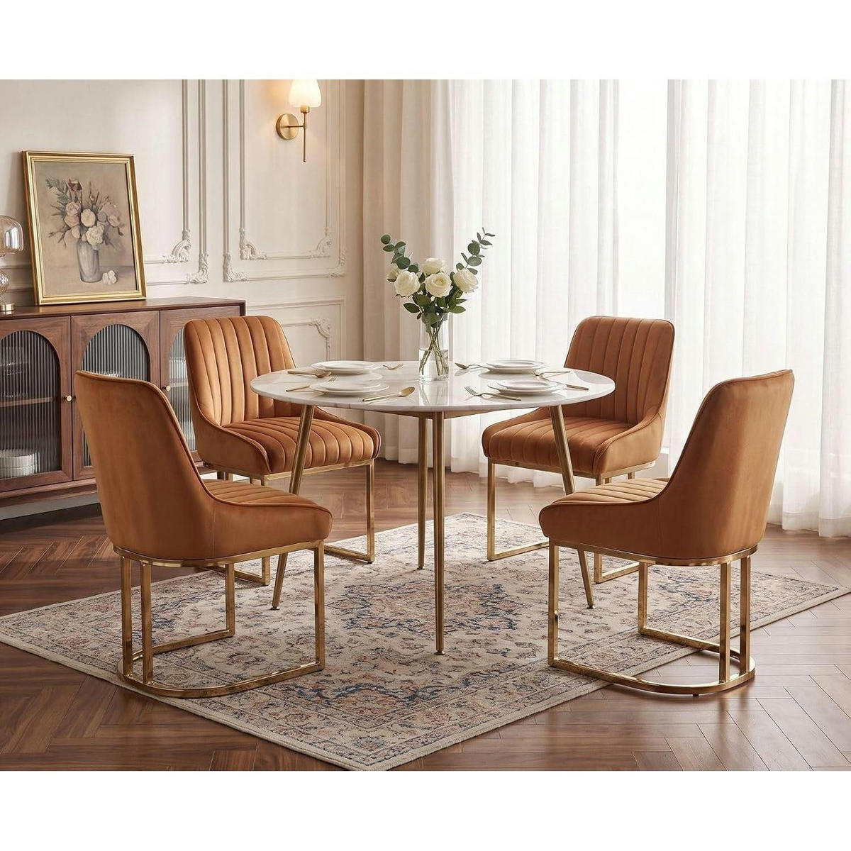 ESSZIMMERSTÜHLE 4er Set Samt Braun - Braun, Textil (47/79/53cm)