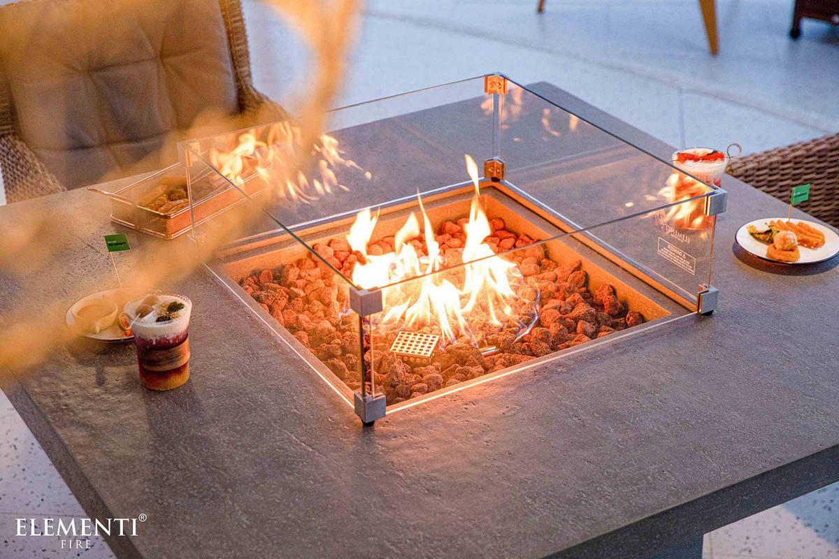 FEUERSTELLE Birmingham in Beton-Optik grau aus Faserbeton - Grau, Stein (127/90/127cm) - Elementi