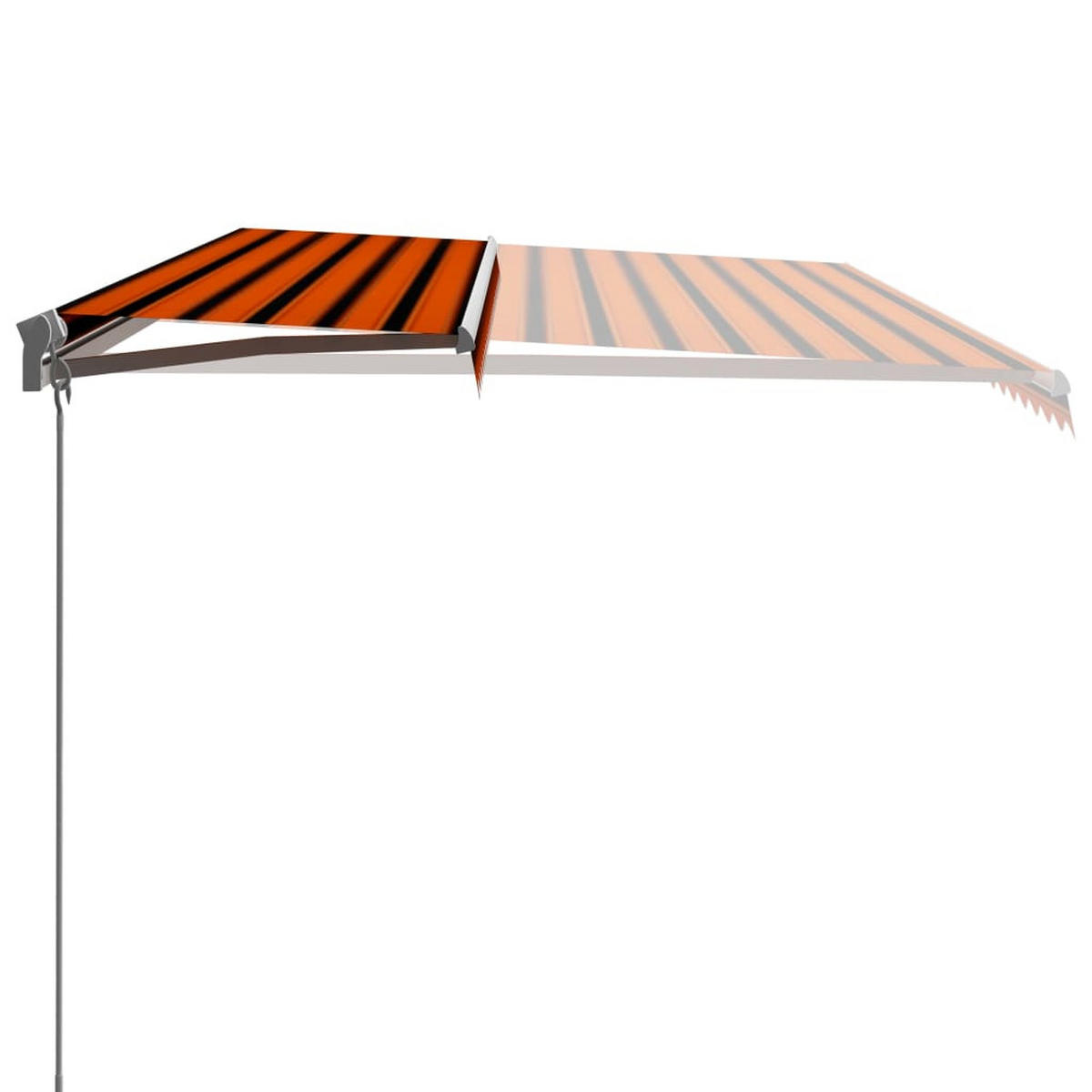 EINZIEHBARE Markise Handbetrieben 600 x 300 cm Orange - Multicolor, Metall (300/1/600cm) - furnicato