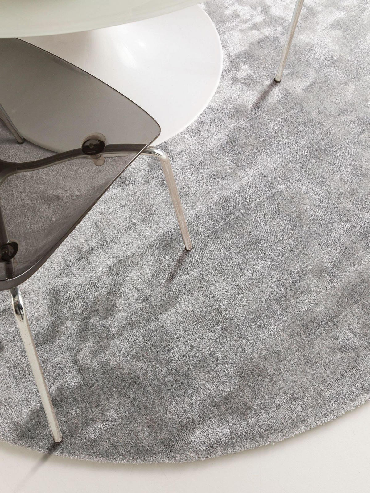 TEPPICH Viskoseteppich Nela Grau - Grau, Textil (120/1cm) - KUNSTLOFT