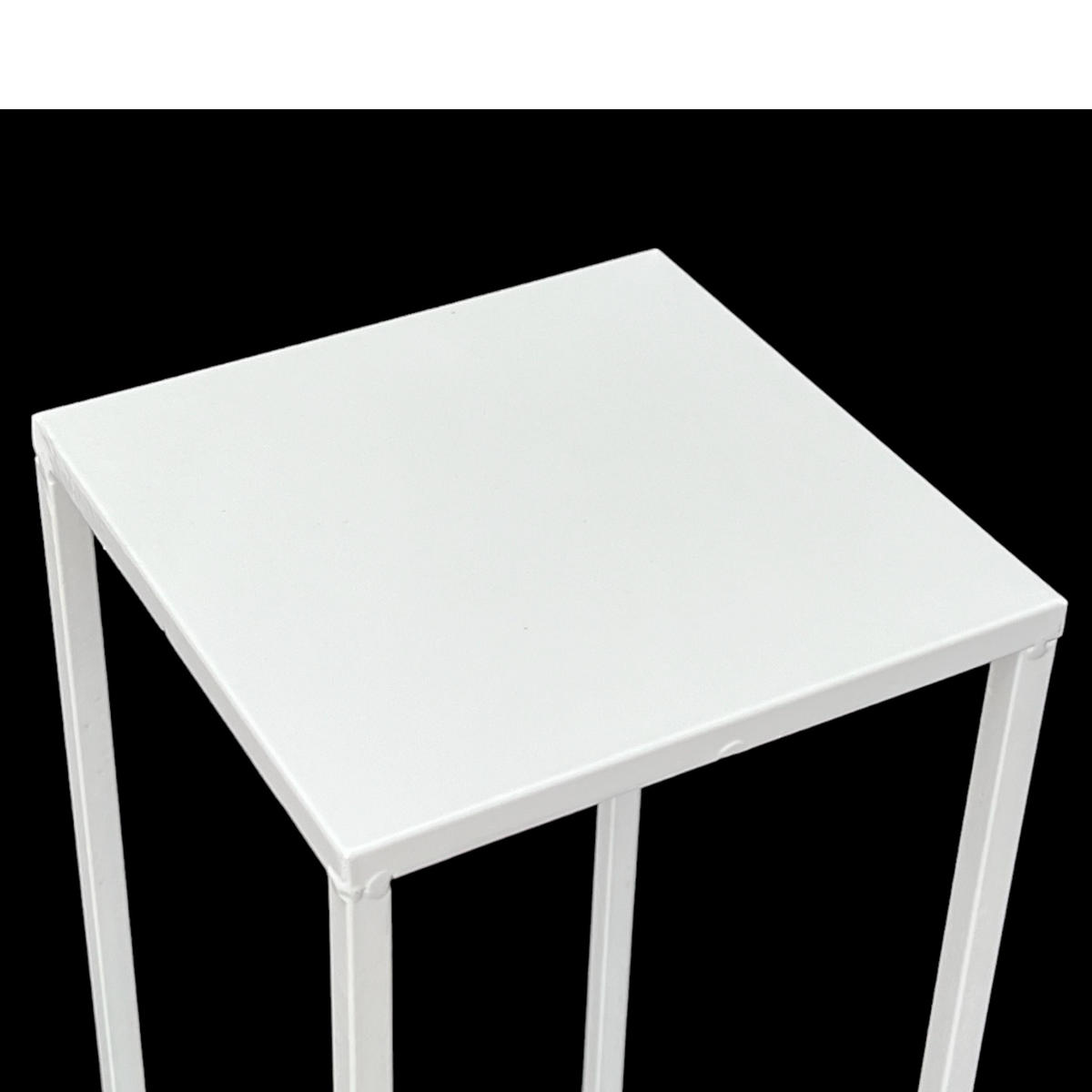 DANDIBO Blumenhocker Metall Weiß Eckig 50 cm Blumenständer Beistelltisch 96482 S Blumensäule Modern Pflanzenständer Pflanzenhocker - Weiß, Metall (18/50/18cm) - DanDiBo
