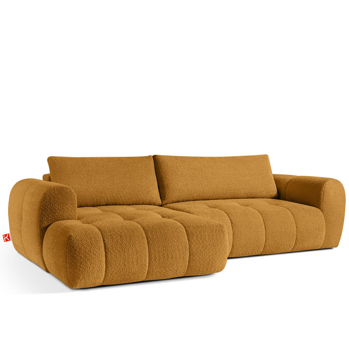 ECKSOFA LINKS LIRA, Honigfarben, Bouclé - Honig, Holz/Holzwerkstoff (295/112cm) - KONSIMO®